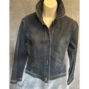 Vintage Liz Claiborne Womens Jean Jacket Sz S Blue Button Up Retro 70's Classic